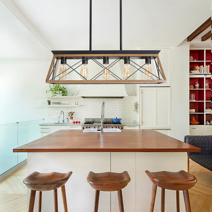 Brown Five Light Metal Chandelier With Brown Shades HomeRoots