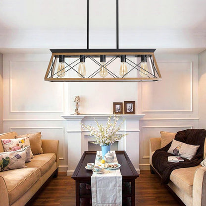 Brown Five Light Metal Chandelier With Brown Shades HomeRoots