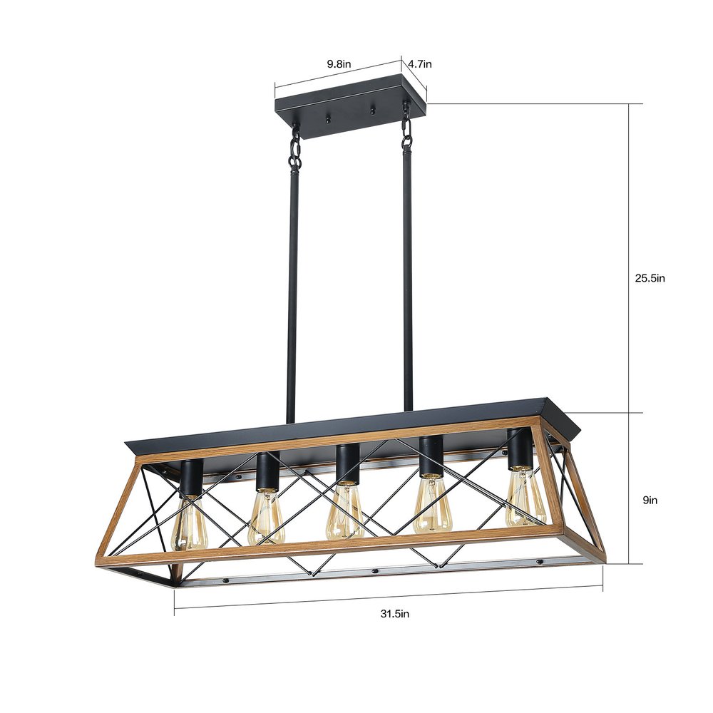 Brown Five Light Metal Chandelier With Brown Shades HomeRoots