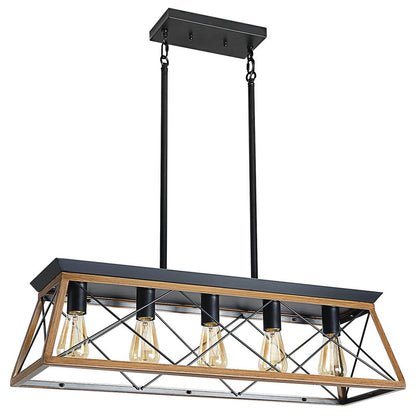 Brown Five Light Metal Chandelier With Brown Shades HomeRoots