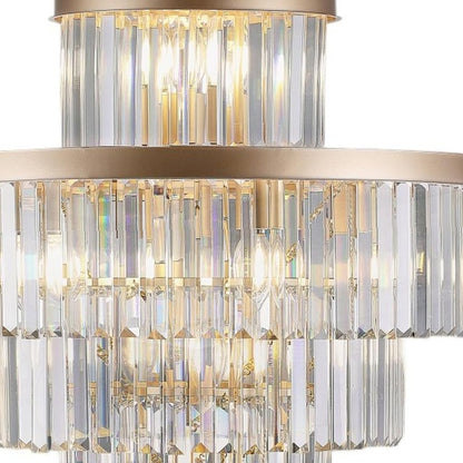 Gold Multi Light Metal Chandelier With Gold Shades HomeRoots