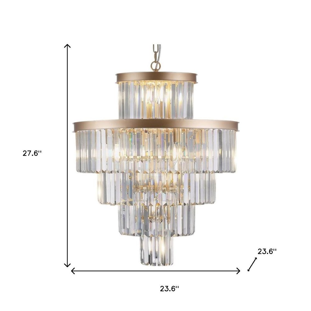 Gold Multi Light Metal Chandelier With Gold Shades HomeRoots