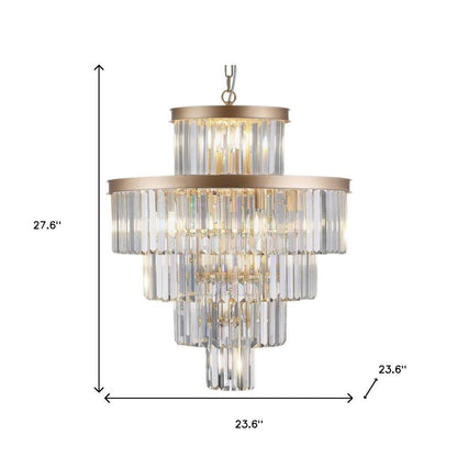 Gold Multi Light Metal Chandelier With Gold Shades HomeRoots