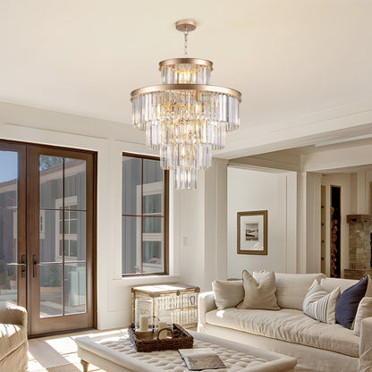 Gold Multi Light Metal Chandelier With Gold Shades HomeRoots