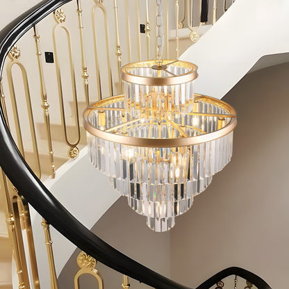 Gold Multi Light Metal Chandelier With Gold Shades HomeRoots