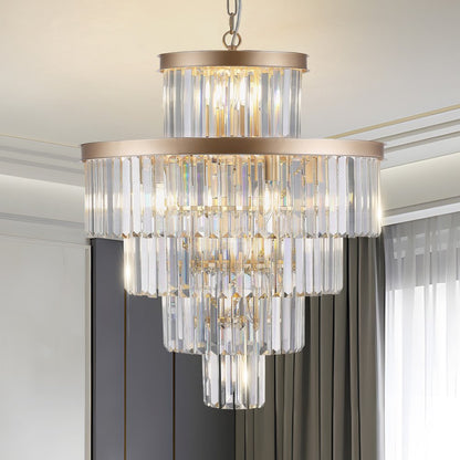Gold Multi Light Metal Chandelier With Gold Shades HomeRoots