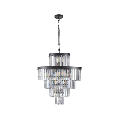 Black Multi Light Metal Chandelier With Black Shades HomeRoots