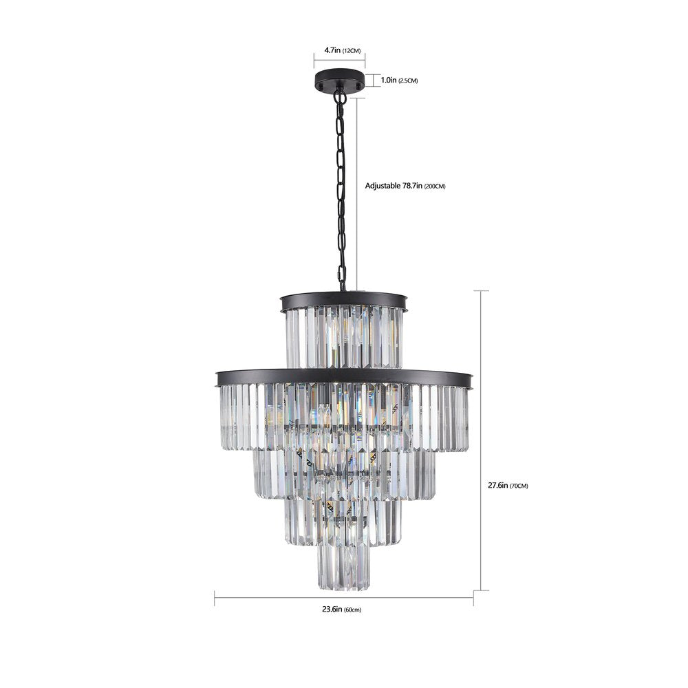 Black Multi Light Metal Chandelier With Black Shades HomeRoots
