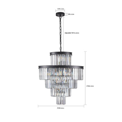 Black Multi Light Metal Chandelier With Black Shades HomeRoots