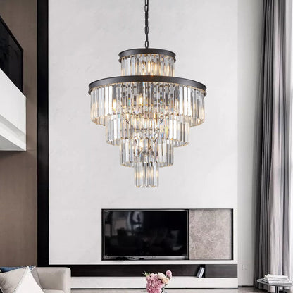 Black Multi Light Metal Chandelier With Black Shades HomeRoots