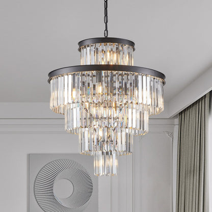 Black Multi Light Metal Chandelier With Black Shades HomeRoots