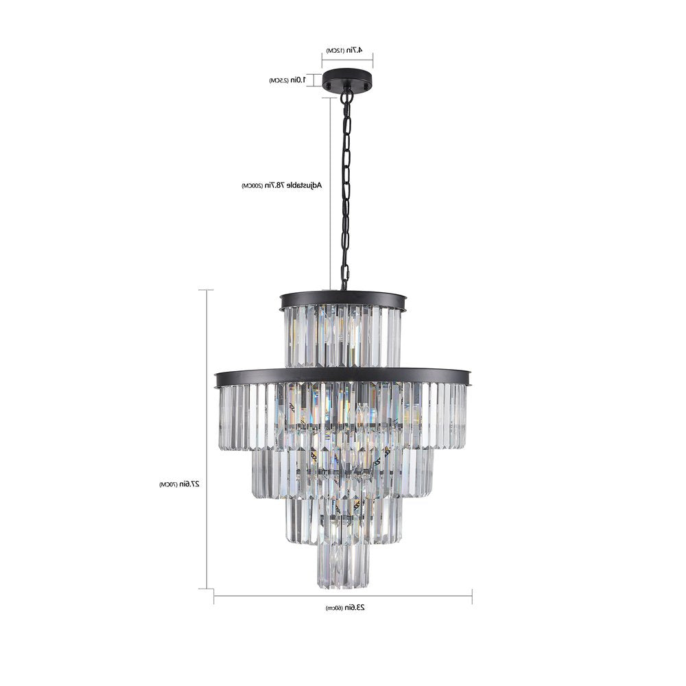 Black Multi Light Metal Chandelier With Black Shades HomeRoots