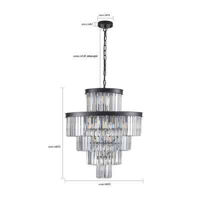 Black Multi Light Metal Chandelier With Black Shades HomeRoots