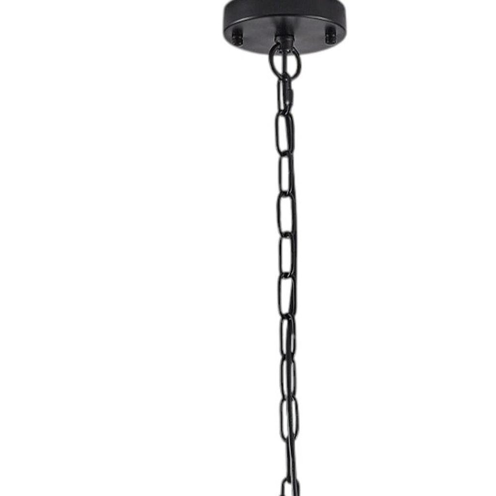 Black Multi Light Metal Chandelier With Black Shades HomeRoots