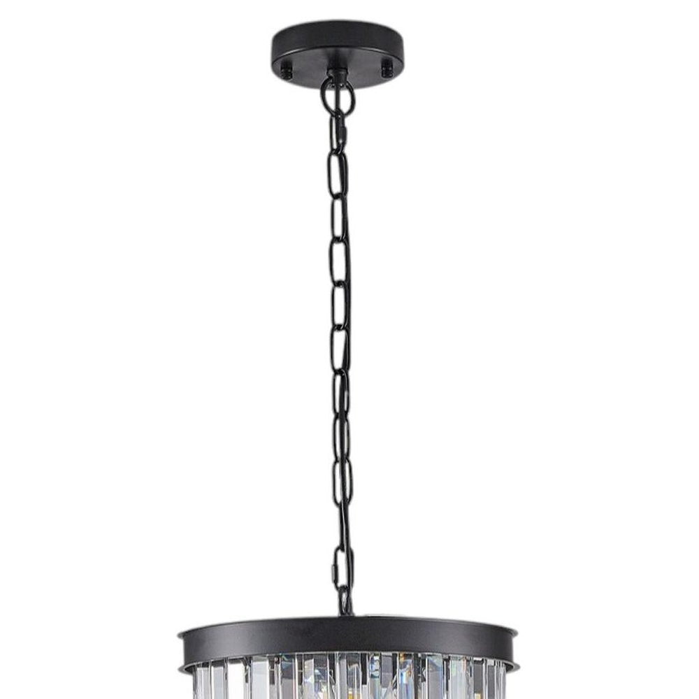 Black Multi Light Metal Chandelier With Black Shades HomeRoots