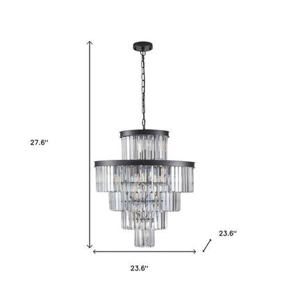 Black Multi Light Metal Chandelier With Black Shades HomeRoots