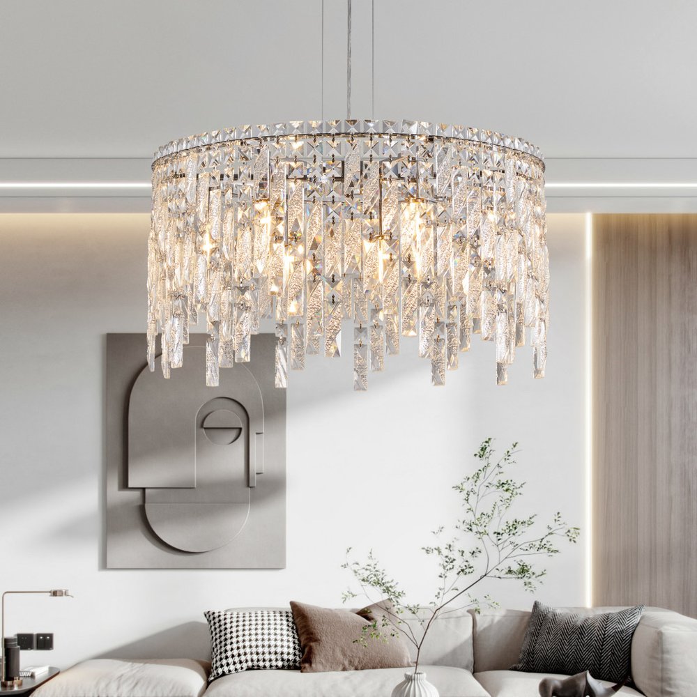 Silver Chandelier Metal Ceiling Light HomeRoots