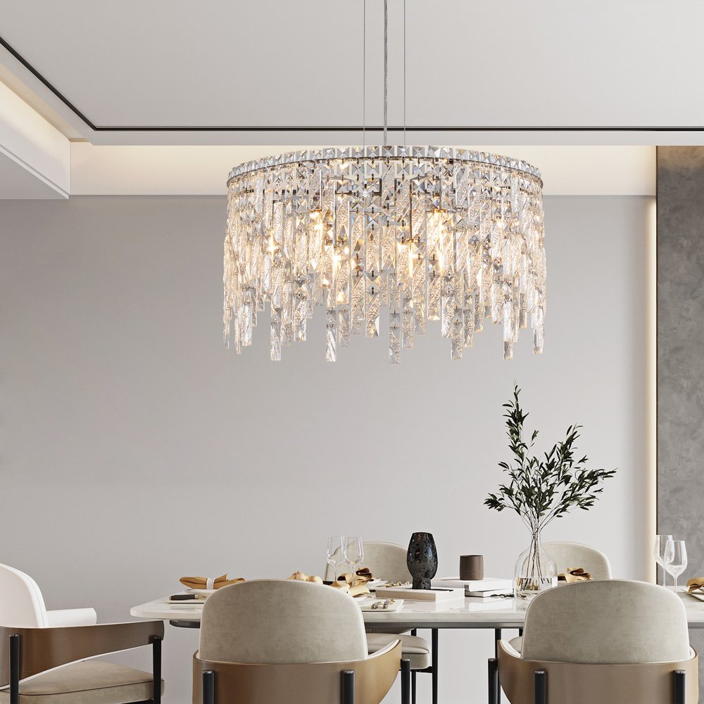 Silver Chandelier Metal Ceiling Light HomeRoots