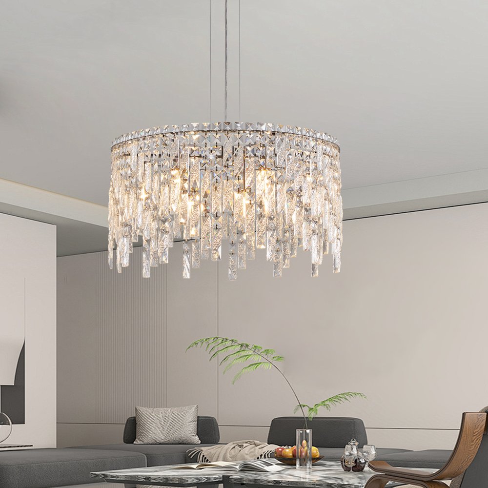 Silver Chandelier Metal Ceiling Light HomeRoots
