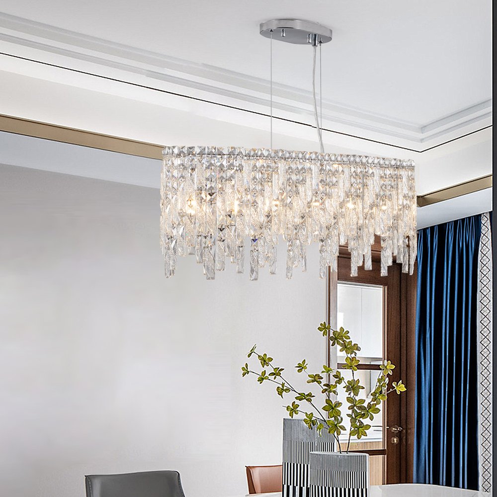 Silver Chandelier Metal Ceiling Light HomeRoots