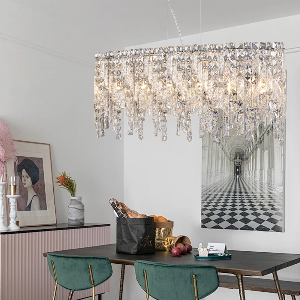 Silver Chandelier Metal Ceiling Light HomeRoots