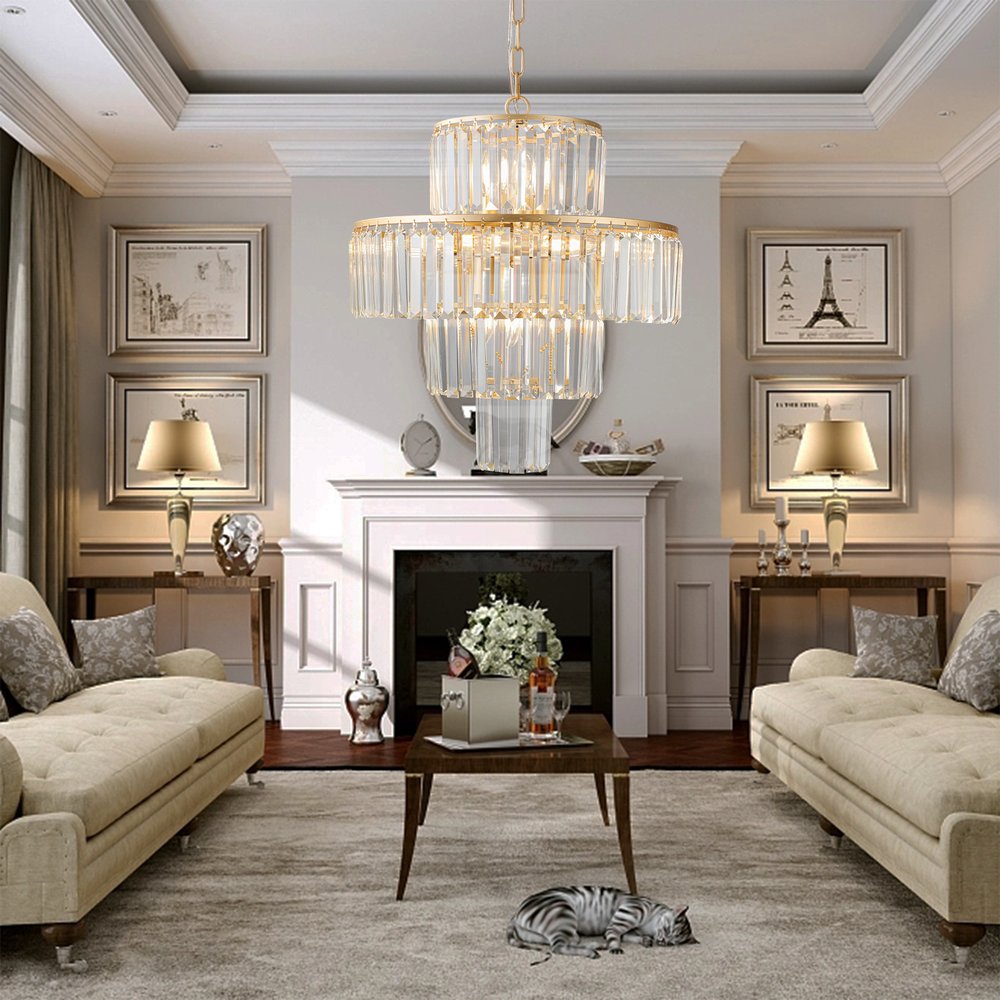 Gold Chandelier Metal Ceiling Light HomeRoots