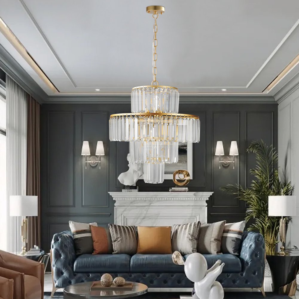 Gold Chandelier Metal Ceiling Light HomeRoots
