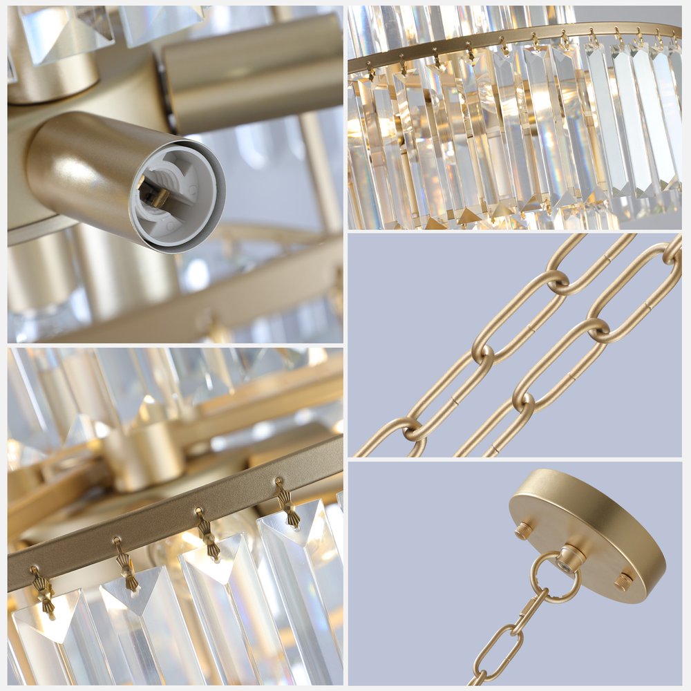 Gold Chandelier Metal Ceiling Light HomeRoots