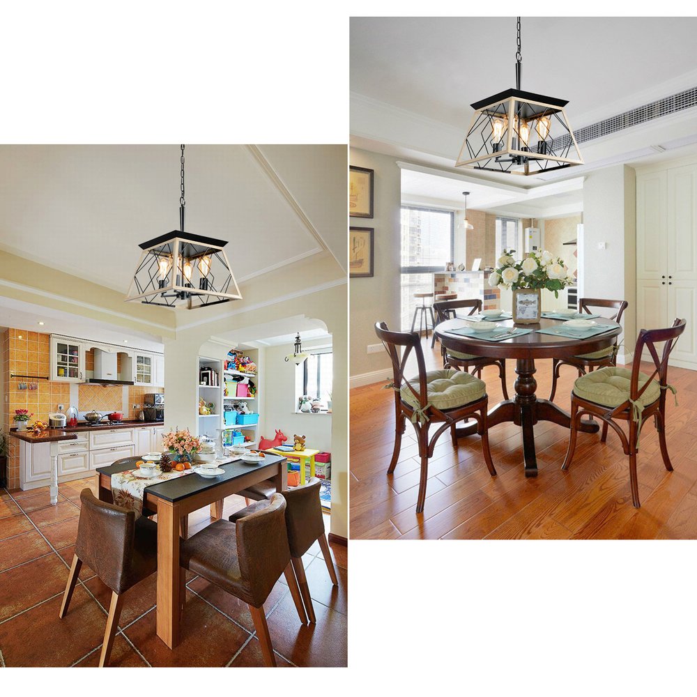 Oak Four Light Metal Chandelier With Oak Shades HomeRoots