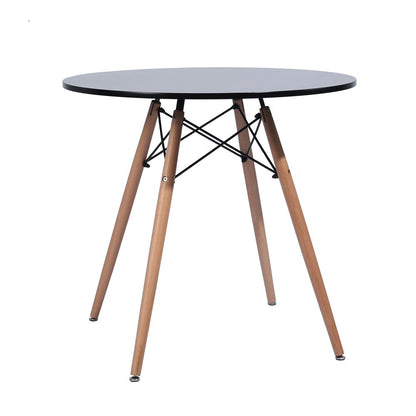 32" Black and Natural Wood Round Top Dining Table HomeRoots