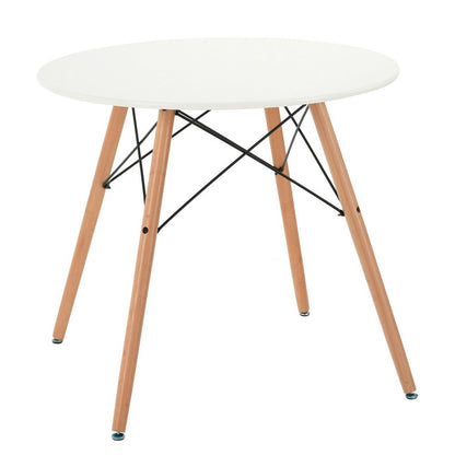 32" White and Natural Wood Round Top Dining Table HomeRoots