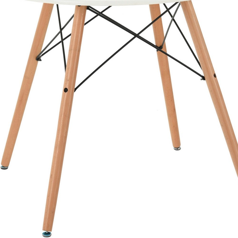 32" White and Natural Wood Round Top Dining Table HomeRoots