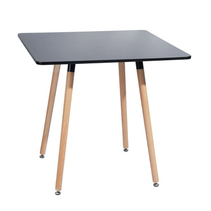 32" Black and Natural Wood Square Dining Table HomeRoots