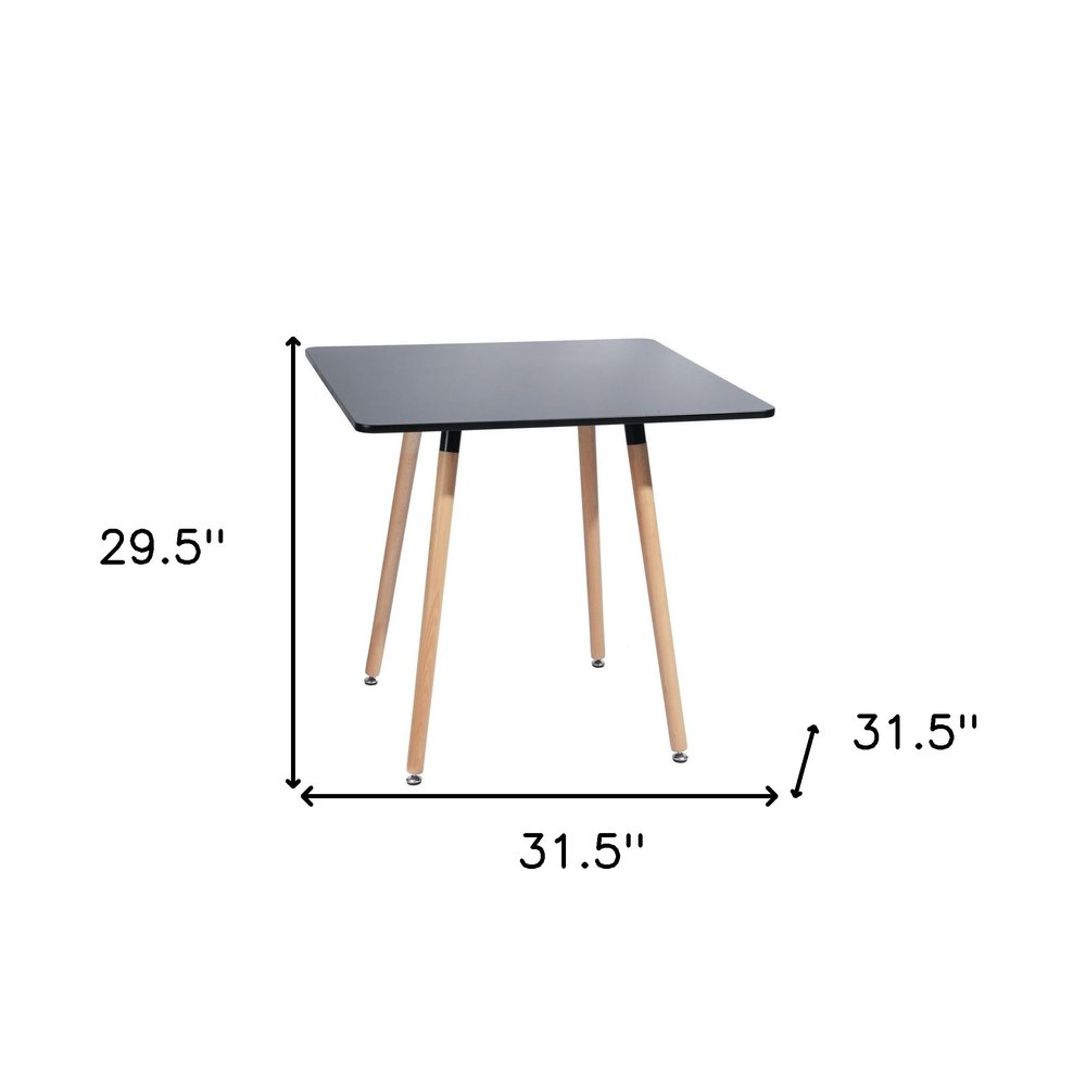32" Black and Natural Wood Square Dining Table HomeRoots
