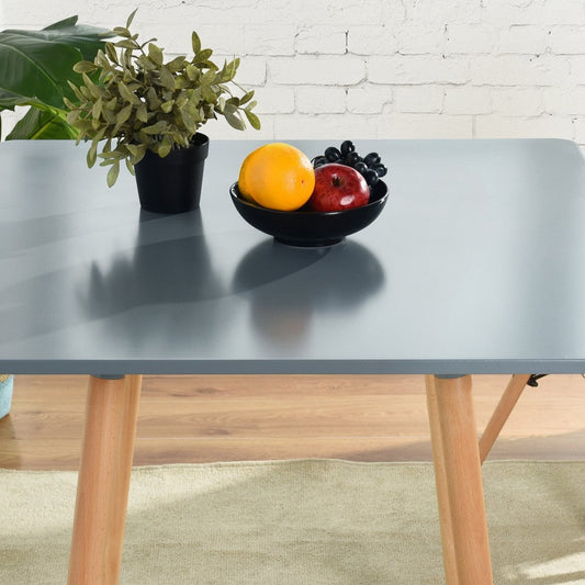 32" Gray and Natural Wood Square Dining Table HomeRoots