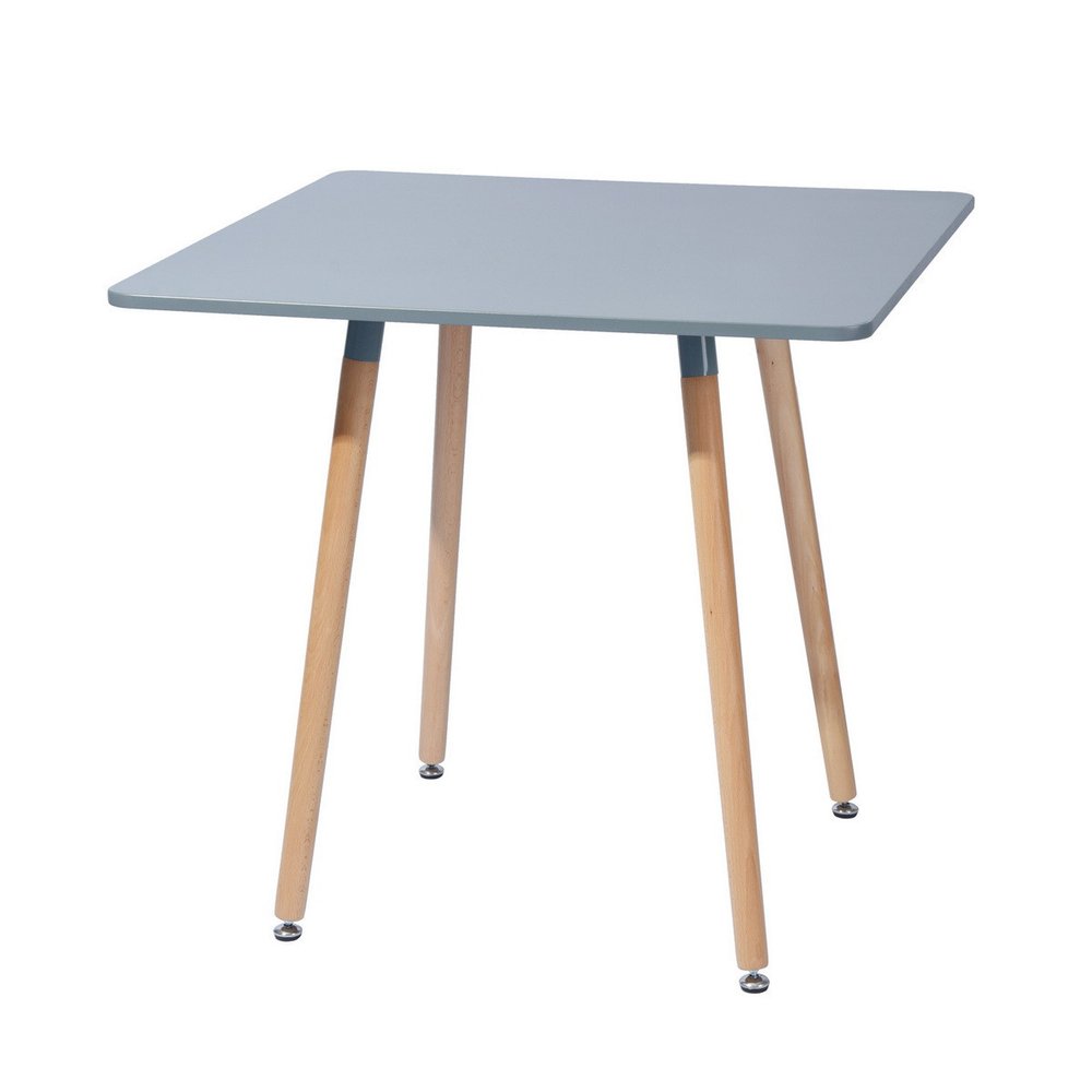 32" Gray and Natural Wood Square Dining Table HomeRoots