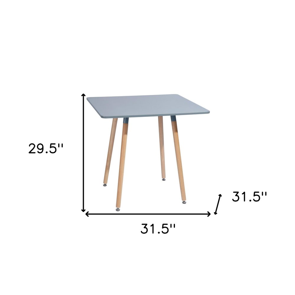 32" Gray and Natural Wood Square Dining Table HomeRoots