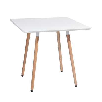 32" White and Natural Wood and Solid Wood Square Dining Table HomeRoots