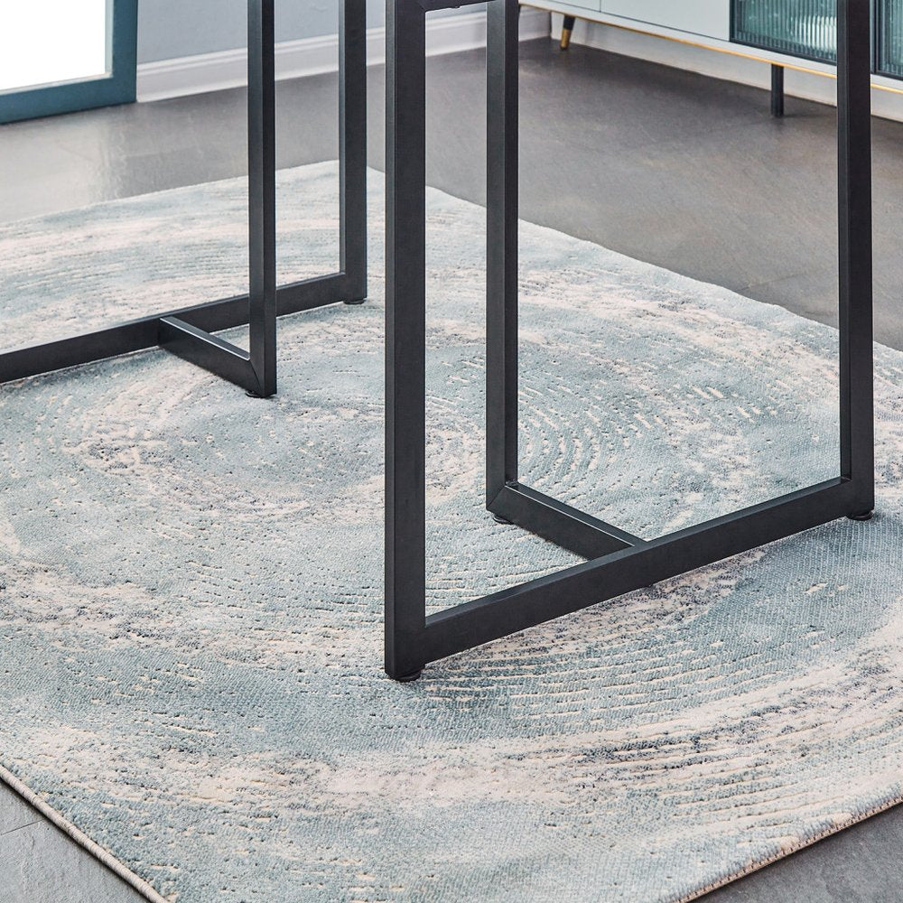 47" Clear And Black Glass And Metal Dining Table HomeRoots