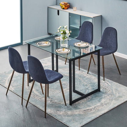 47" Clear And Black Glass And Metal Dining Table HomeRoots