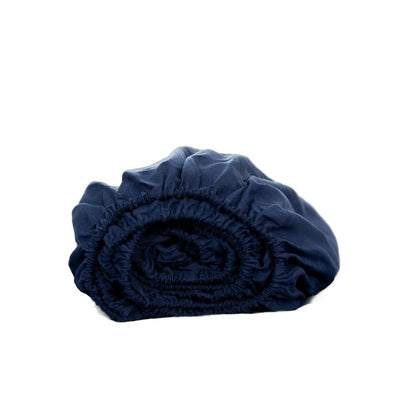 Navy Blue Linen Queen Fitted sheet HomeRoots