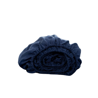 Navy Blue Linen King Fitted Sheet HomeRoots