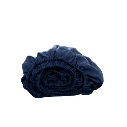 Navy Blue Linen King Fitted Sheet HomeRoots