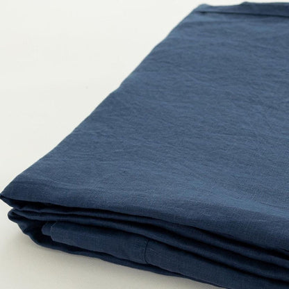 Navy Blue Linen King Fitted sheet HomeRoots