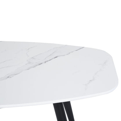 43" White and Black Faux Marble And Steel Coffee Table HomeRoots