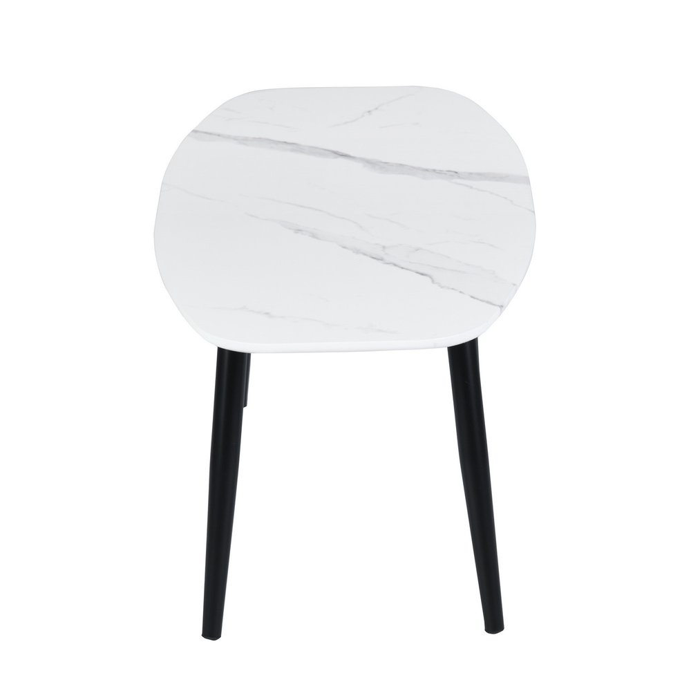 43" White and Black Faux Marble And Steel Coffee Table HomeRoots