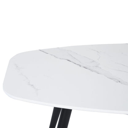 43" White and Black Faux Marble And Steel Coffee Table HomeRoots