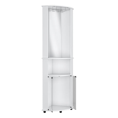 75" White Wood Corner Bar Cabinet With Three Shelves HomeRoots