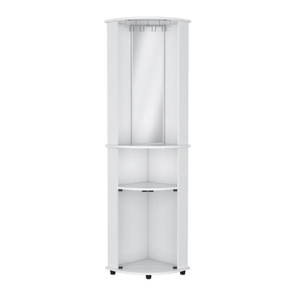 75" White Wood Corner Bar Cabinet With Three Shelves HomeRoots
