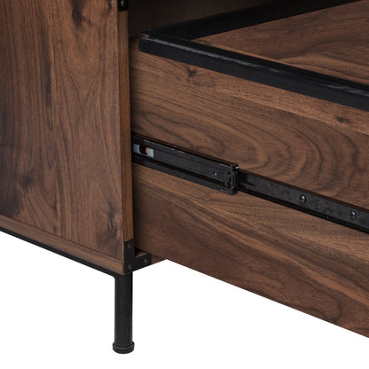 30" Walnut Wood Two Drawers Filing Cabinet HomeRoots